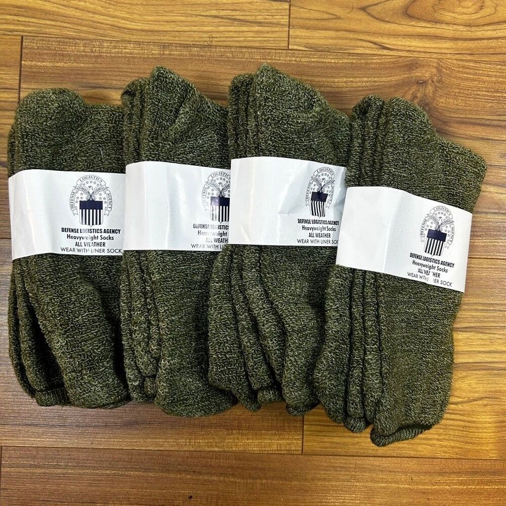 US Military Issue Heavyweight Socks All Weather Wool Blend OD Green Size 12